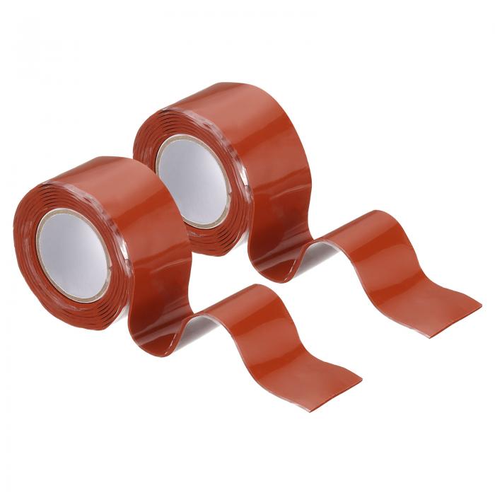 uxcell 2個の自己融着シリコンテープ、1インチ x 3ft 防水性の水漏れシーリングテープ、配管パイプホー..