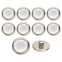 uxcell 25mm丸型樹脂製ヴィンテージ衣類ボタンメタルコートボタンクラフトアクセサリー衣類コート装飾クラフトDIYプロジェクト ホワイト