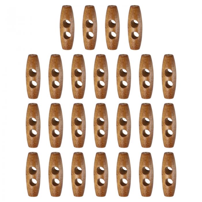 uxcell 25個 木製トグルボタン35mm / 1.4