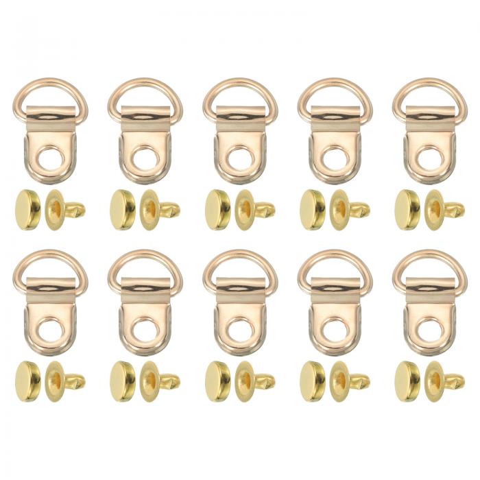 uxcell 20セットの靴ひもフック、ブーツレースフックDリングアイレットバックルとリベット、ハイキングブーツシューレザーバッグ用のブーツアイレット修理クリッ...