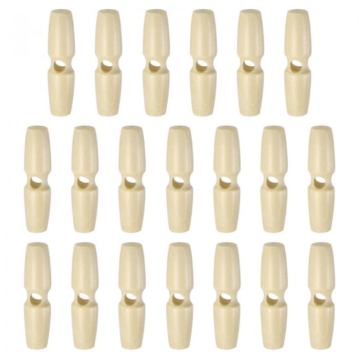 uxcell 20個 木製トグルボタン55mm / 2.2