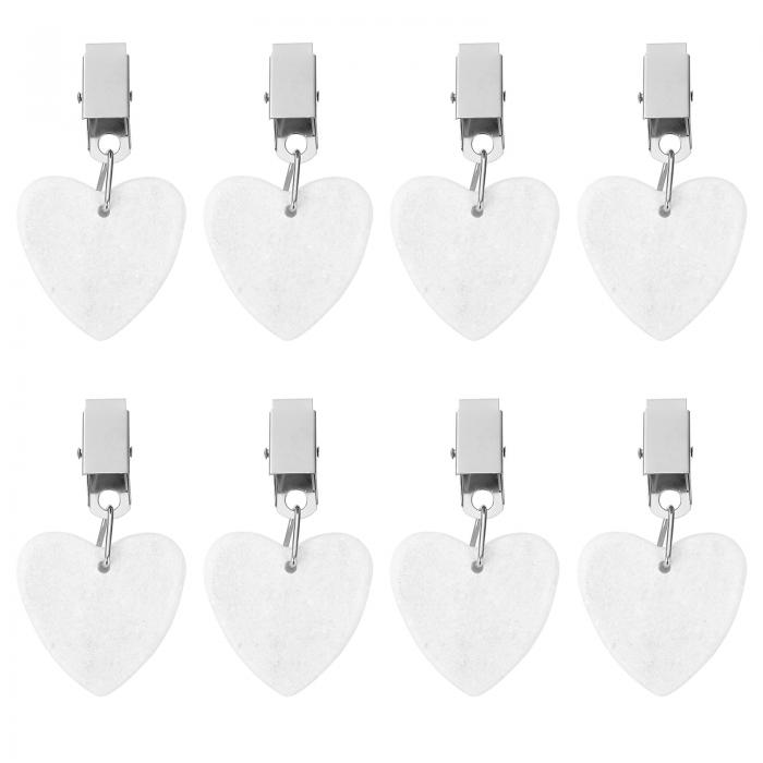 uxcell テーブルクロスウェイト 大理石のテーブルクロスペンダント メタルクリップ付き ハート型テーブ..