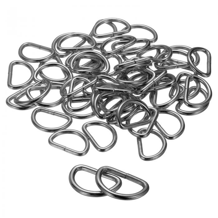 uxcell 100個 Dリング 3/4インチ (20mm) 金属電気めっき D字型バックルクリップ マルチパーパスバック..