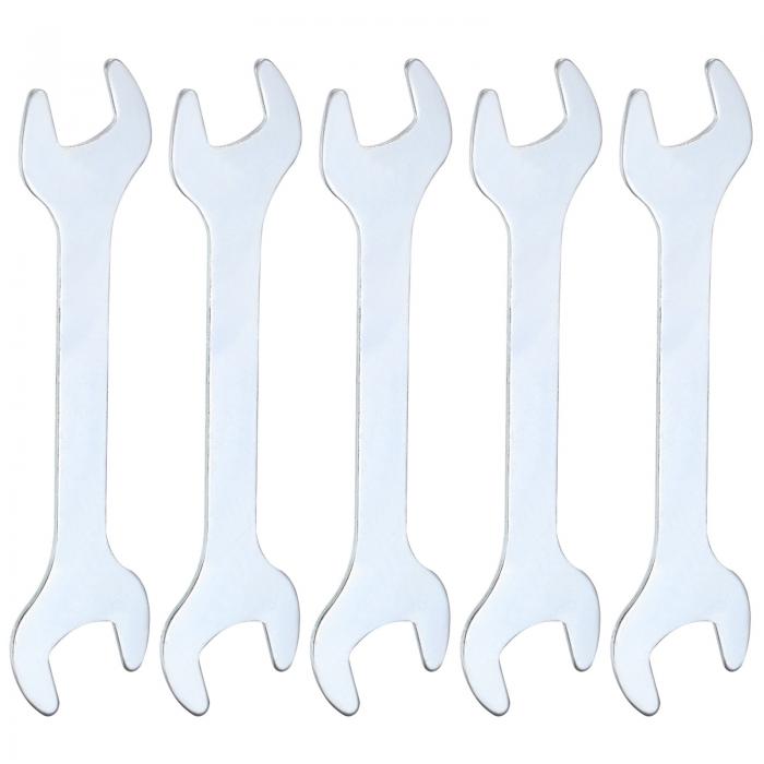 uxcell 5個のダブルオープンエンド薄型レンチ10mm x 12mm メトリックスーパースリンスモールフラットヘッドレンチ ガルバニゼーションオープンエンドスパナー 自動車修理家具組立