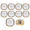 uxcell 25mm角レジン製ヴィンテージ衣類ボタンメタルコートボタンクラフトアクセサリー 衣類コート装飾クラフトDIYプロジェクト用 ホワイト