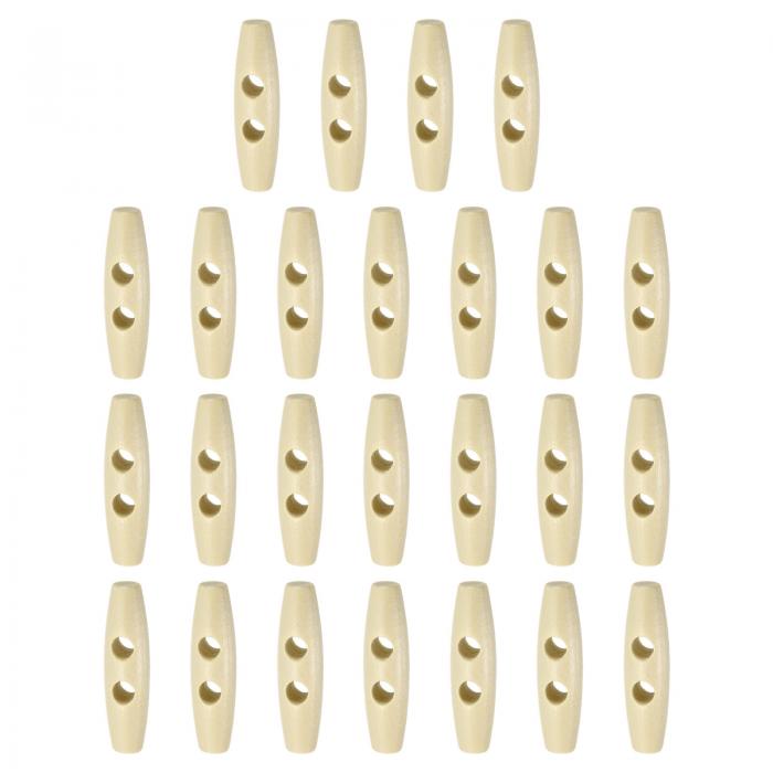 uxcell 25個 木製トグルボタン55mm / 2.2