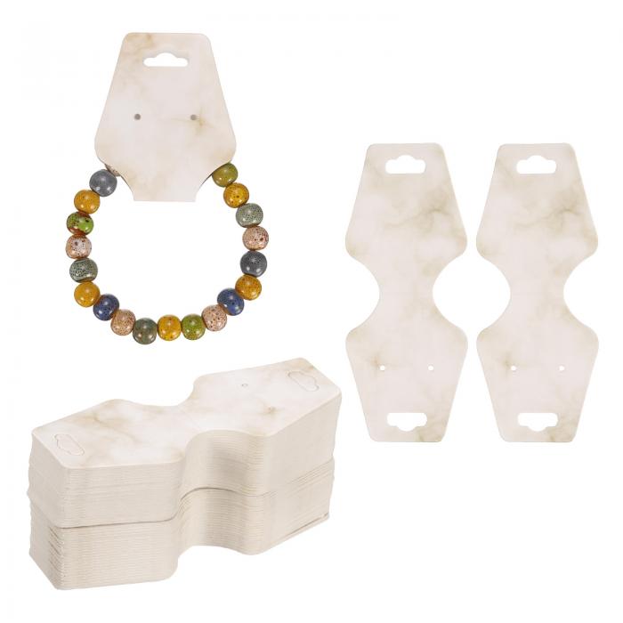 uxcell 100 個 ブレスレットディスプレイカード、宝石ディスプレイカード マーブルペーパーブレスレッ..