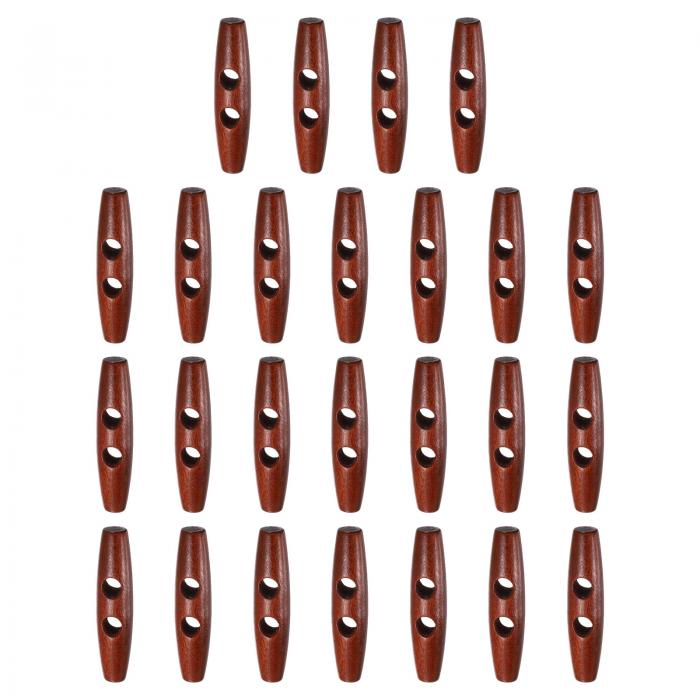 uxcell 25個 木製トグルボタン60mm / 2.4