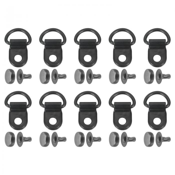 uxcell 20セットの靴ひもフック、ブーツレースフックDリングアイレットバックルとリベット、ハイキングブーツシューレザーバッグ用のブーツアイレット修理クリッ...