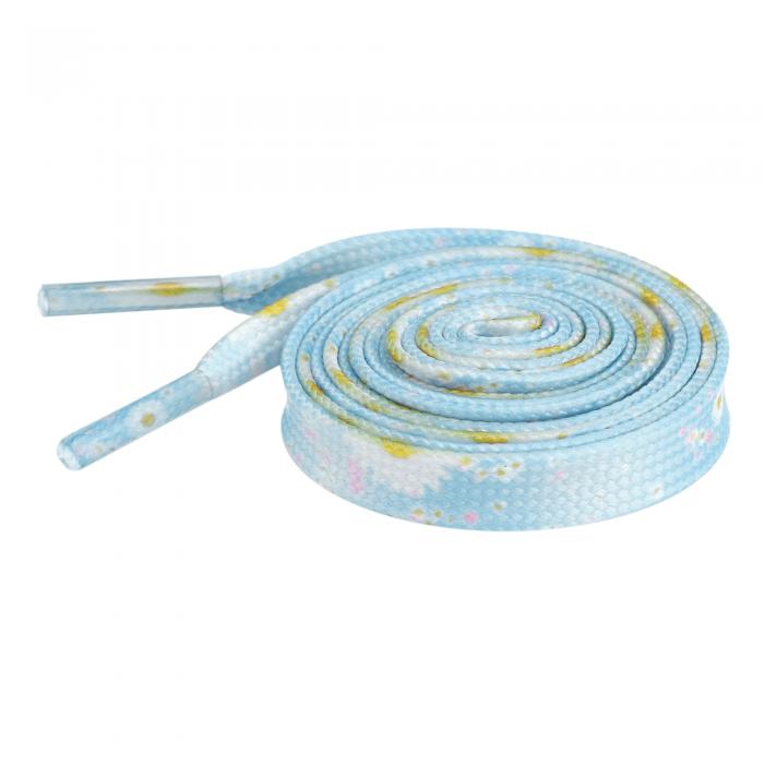 Elerevyo Colorful Floral Printed Flat Shoelaces Sneakers Flower Shoelaces for Casual 1 Pair Light Blue 120cm/47.2