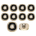 uxcell 25mm丸型樹脂ビンテージ衣類ボタンメタルコートパールボタンクラフトアクセサリー衣類装飾クラフトDIYプロジェクト 黒