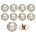 uxcell 21mm丸型レジンビンテージ衣類ボタンメタルコートパールウェーブボタンクラフトアクセサリー衣類装飾クラフトDIYプロジェクト