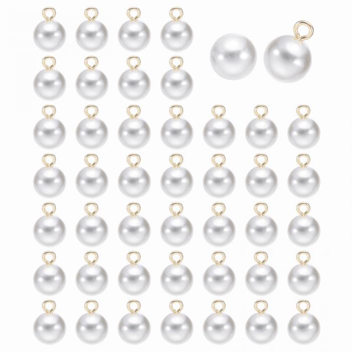 uxcell 50個 丸い模造パールボタン10mm 3/8