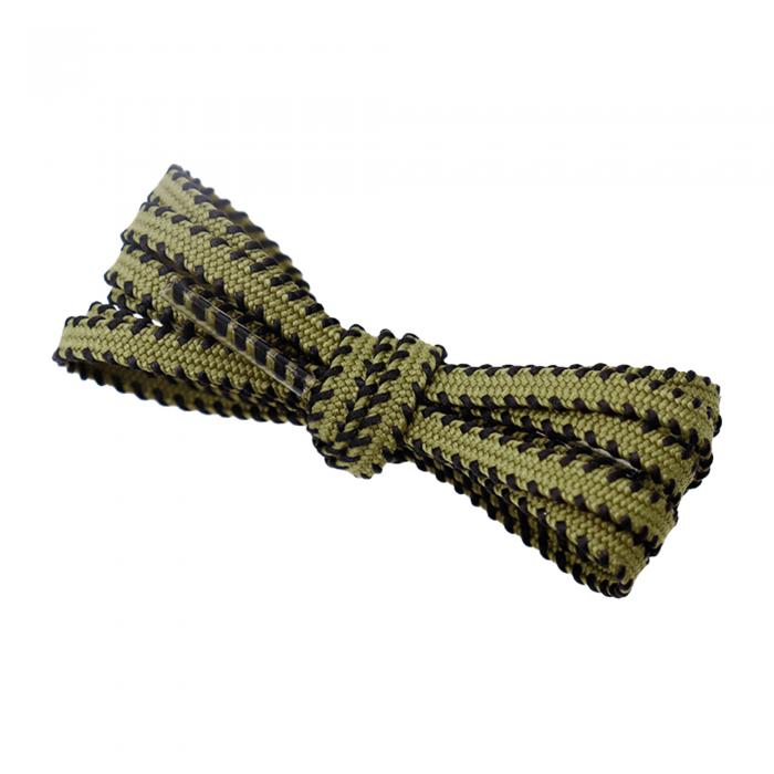 Elerevyo Flat Colorful Shoelaces Work Boot Laces Fashion Shoe Laces for Sneakers 2 Pairs Khaki-Black 90cm/35.43