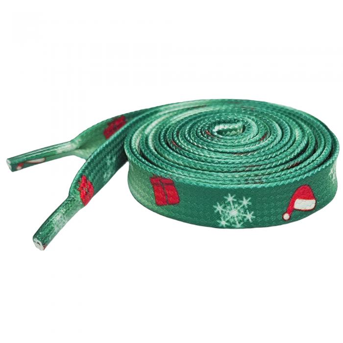 Elerevyo 1 Pair Christmas Flat Shoe Laces for Sneakers, 0.31'' Wide Soft Shoelaces Shoestrings for Hiking Shoes Christmas 13 160cm/63.0