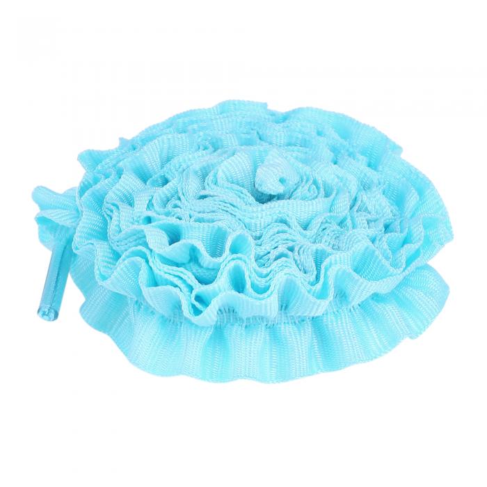 Elerevyo Shoelaces Ruffled Ribbon Solid Color Pleated Elastic Shoe Strings for Sneakers 2 Pairs Light Blue 100cm/39.4