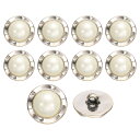 uxcell 25mmレジン製ヴィンテージ衣類用ボタンメタルコートパールボタンクラフトアクセサリー衣類コート装飾クラフトDIYプロジェクト