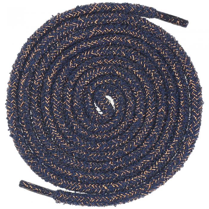 Elerevyo Round Colorful Fashion Shoelaces for Sneakers Gold Wire Bling Shoe Laces Treasure Blue 170cm/66.93