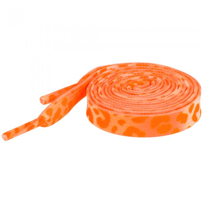 Elerevyo Leopard Shoelaces Multicolor Tie Dye Gradient Shoelace Flat Shoe Strings for Sports Sneakers 2 Pairs Orange 140cm/55.1