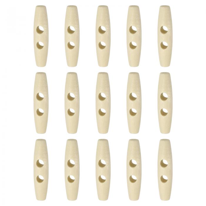 uxcell 15個 木製トグルボタン50mm / 2