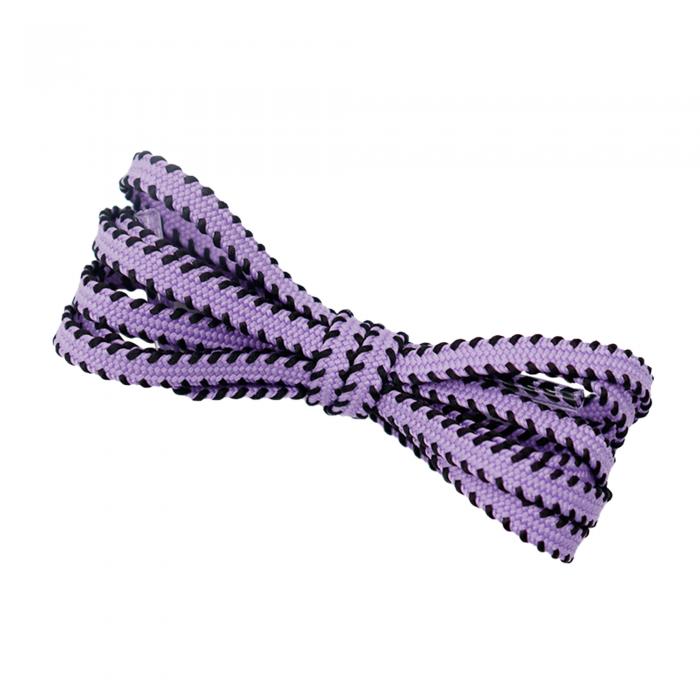 Elerevyo Flat Colorful Shoelaces Work Boot Laces Fashion Shoe Laces for Sneakers 2 Pairs Purple-Black 70cm/27.56