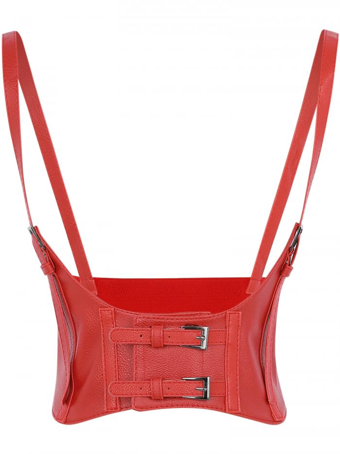 Elerevyo レディース 伸縮性ワイドウエストベルト スチームパンク アンダーバスト コルセットベルト フ..