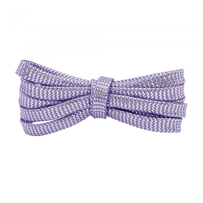 Elerevyo Glitter Shiny Metallic Wavy Flat Shoelaces, Gold Silver Sequin Sparkling Shoestrings Laces for Sneakers 2 Pairs Purple-Silver 80cm/31.5