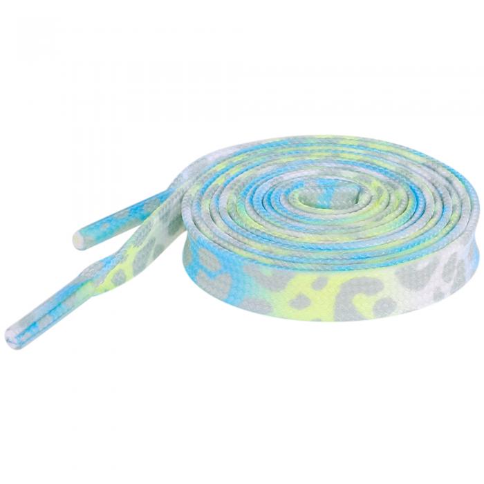 Elerevyo Leopard Shoelaces Multicolor Tie Dye Gradient Shoelace Flat Shoe Strings for Sports Sneakers 2 Pairs Light Gray 110cm/43.3