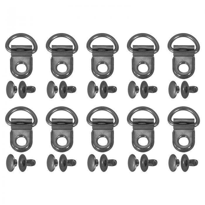 uxcell 40セットの靴ひもフック、ブーツレースフックDリングアイレットバックルとリベット、ハイキングブーツシューレザーバッグ用のブーツアイレット修理クリッ...