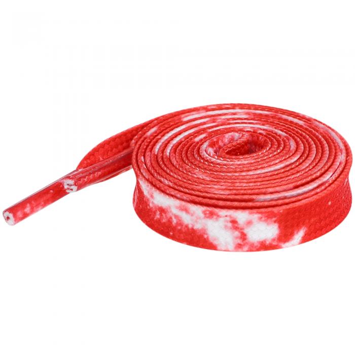 Elerevyo Flat Texture Shoestrings Tie-Dye Shoelaces Printed Shoe Lace for Sneakers Athletic 1 Pair Red -1 160cm/63