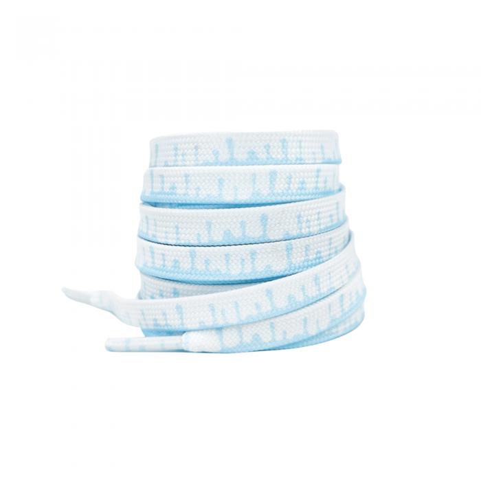 Elerevyo Colorful Shoe Strings Gradient Melted Patterned Shoelaces Shoe Laces for Sneakers 1 Pair White and Blue 120cm/47.2