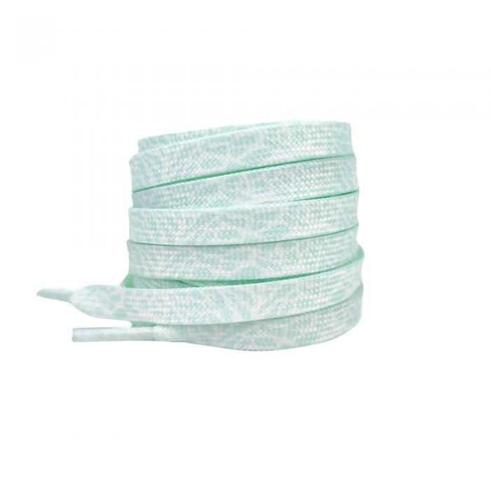 Elerevyo Flat Colorful Color Contrast Pattern Shoelaces Sports Shoe Laces for Athletic Running Sneakers Shoes Boot Strings 1 Pair White-Green 160cm/63.0