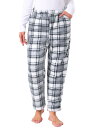 cheibear Womens Fuzzy Fleece Plush Plaid Pajama Pants Winter Warm ラウンジ Sleepwear...