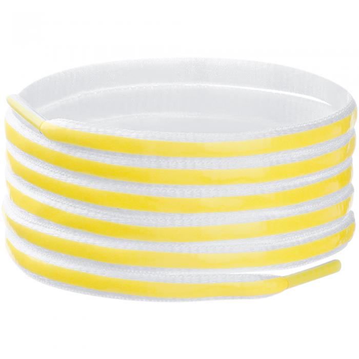 Elerevyo Nightglow Shoelaces Flashing Semi-Circular Flat Colorful Shoestrings 1 Pair Yellow 80cm/31.5''