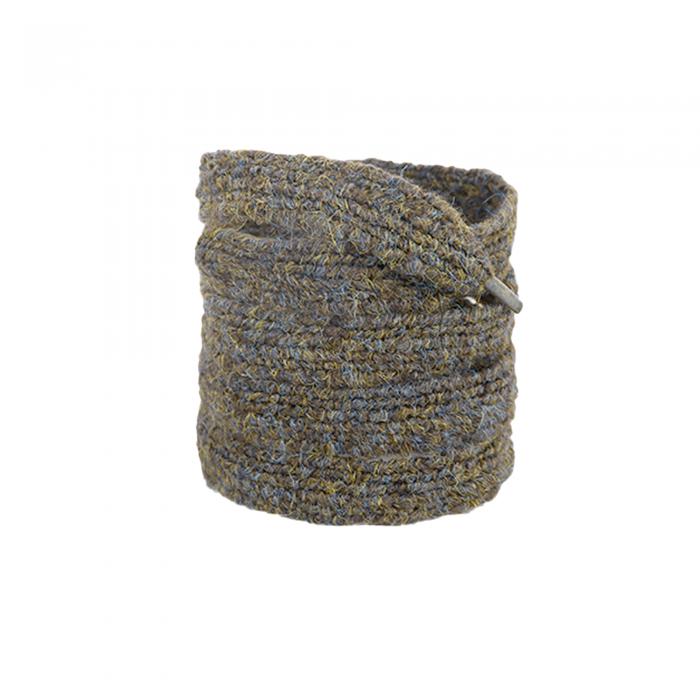 Elerevyo Flat Fluffy Colorful Mixed Color Mohair Shoelaces Widened Fashion Plush Retro Shoe Laces for Sneakers 2 Pairs Mysterious Blue-Yellow 160cm/63.0