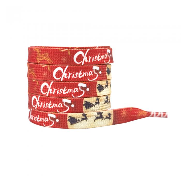 Elerevyo Christmas Flat Shoe Laces for Adults, Men, Him, Women, Teens, Christmas Decorations Shoestrings 1 Pair Christmas 9 160cm/63.0