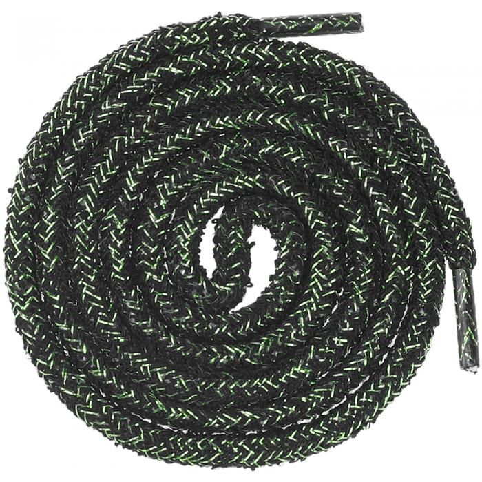 Elerevyo Round Colorful Fashion Shoelaces for Sneakers Gold Wire Bling Shoe Laces Black 200cm/78.74