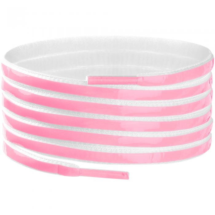Elerevyo Nightglow Shoelaces Flashing Semi-Circular Flat Colorful Shoestrings 1 Pair Pink 120cm/47.2''