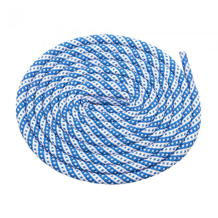 Elerevyo Two-Color Twill Dot Shoelaces, 2 Pairs of Circular Striped Shoelaces for Martin Boots White-Light Blue 160cm/63.0