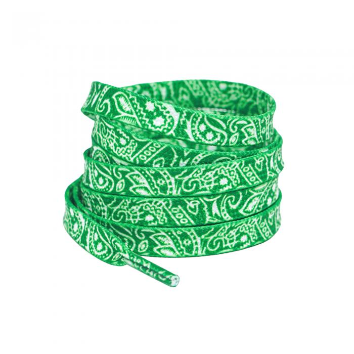 Elerevyo スニーカー用ペイズリーフラットシューレース1組、0.31インチソフトシューレースシューストリングス、カジュアルハイキングシューズ用 濃い緑色 120cm