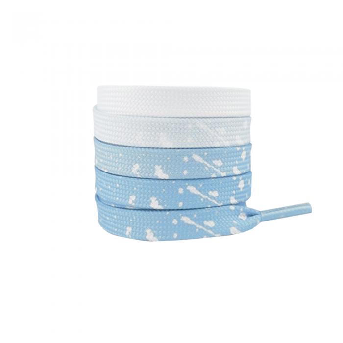 Elerevyo Flat Ink Splash Gradient Shoelaces Colorful Shoe Strings for Athletic Running Sneakers 1 Pair Gradient Light Blue 120cm/47.2