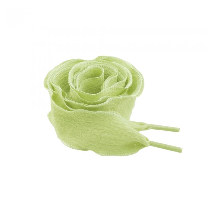 Elerevyo 2 Pairs Ruffle Shoe Laces: 2.5CM Wide Fishtail Pleated Flat Sneaker Shoestring Light Green 160cm/63.0