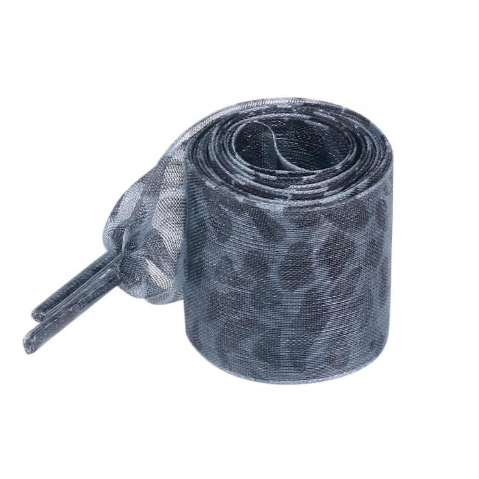 Elerevyo Leopard Print Ribbon Shoe Laces Pattern Flat Wide Lace Shoelaces for Sneakers Black 160×2.5cm/63