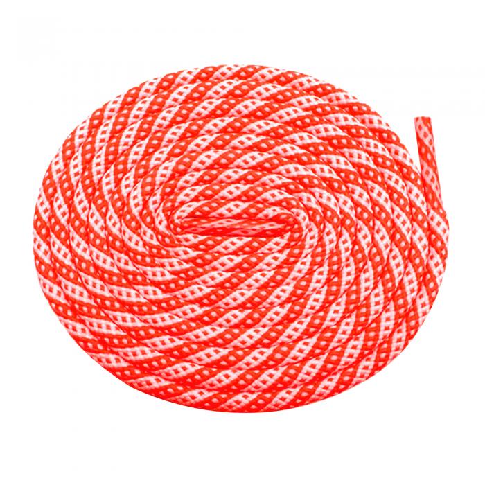 Elerevyo Two-Color Twill Dot Shoelaces, 2 Pairs of Circular Striped Shoelaces for Martin Boots White-Fluorescent Orange 180cm/70.9