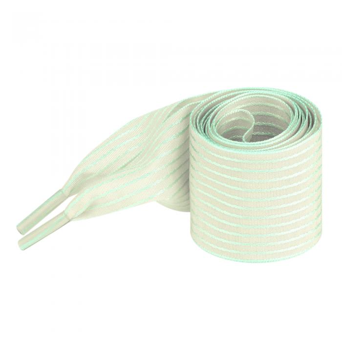 Elerevyo 1 Pair Widened 4 cm Wide Flat Ribbon Shoelaces Stripes Shoe Laces Sneakers Boots Light Green 100cm/39.4