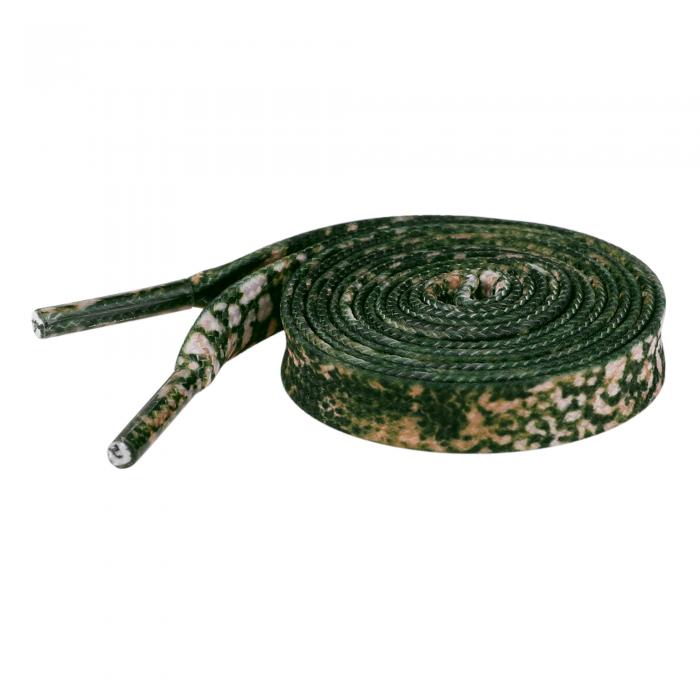Elerevyo 1 Pair Leopard Print Flat Shoe Laces for Sneakers, 0.31'' Shoelaces Shoestrings for Casual Hiking Shoes Green Camo 140cm/55.1