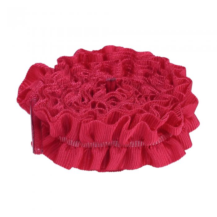 Elerevyo Shoelaces Ruffled Ribbon Solid Color Pleated Elastic Shoe Strings for Sneakers 2 Pairs Red 80cm/31.5