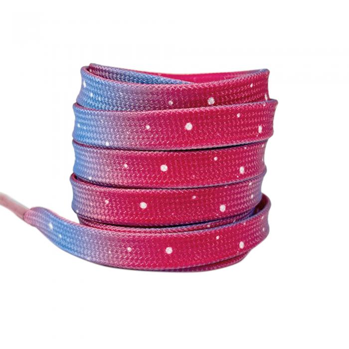 Elerevyo 1 Pair Flat Shoe Laces for Sneakers, 0.31'' Tie-Dye Dots Soft Shoelaces Shoestrings for Casual Hiking Shoes Colorful-4 160cm/63.0