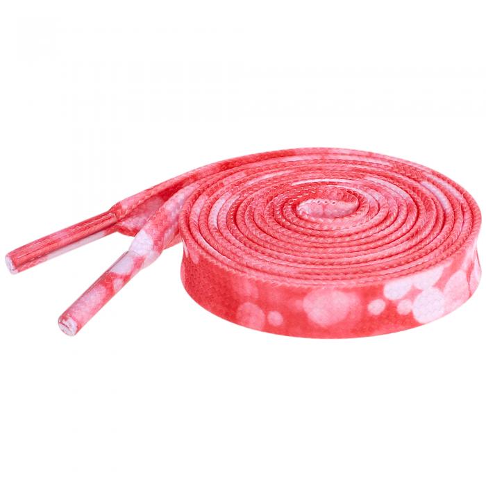 Elerevyo Flat Texture Shoestrings Tie-Dye Shoelaces Printed Shoe Lace for Sneakers Athletic 1 Pair Red 120cm/47.2