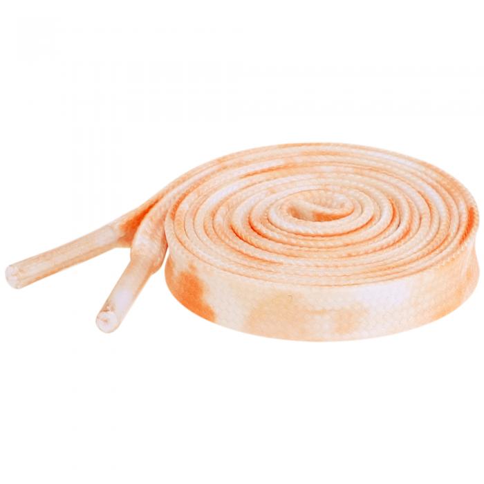 Elerevyo Flat Texture Shoestrings Tie-Dye Shoelaces Printed Shoe Lace for Sneakers Athletic 1 Pair Light Orange 120cm/47.2
